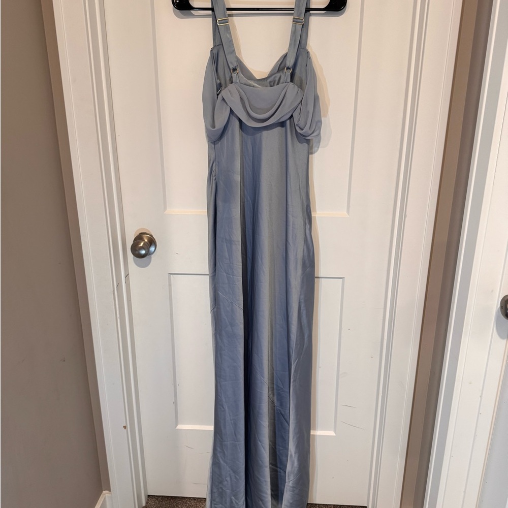 Show Me Your MuMu Blue Sheath Maxi Dress Halter Neck - Picture 2 of 6